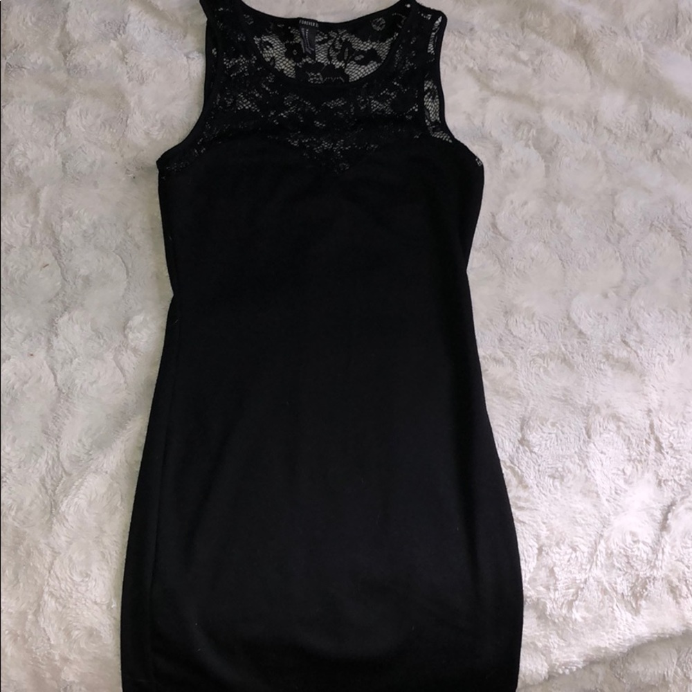 Black lace cocktail dress
